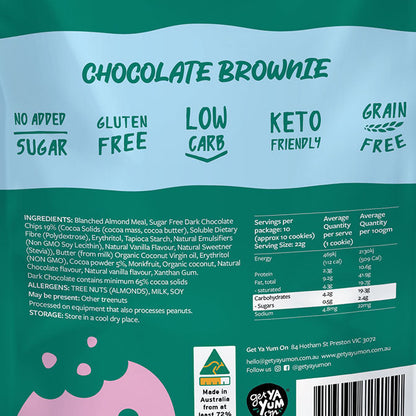 get ya yum on cookies chocolate brownie back panel