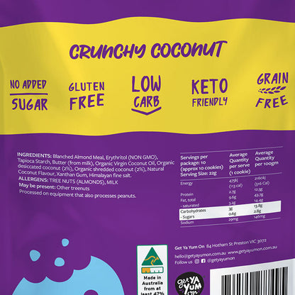 get ya yum on cookies crunchy coconut back panel