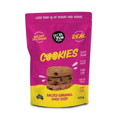 get ya yum on cookies salted caramel choc chip 220g