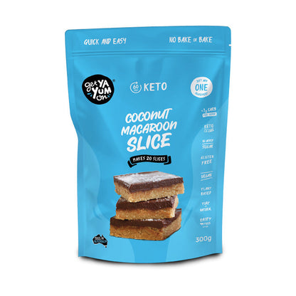 Get Ya Yum On Keto Coconut Macaroon Slice 300g