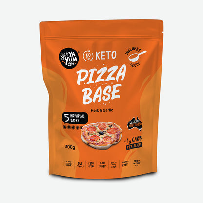 Get Ya Yum On Keto Pizza Base Herb & Garlic 300g