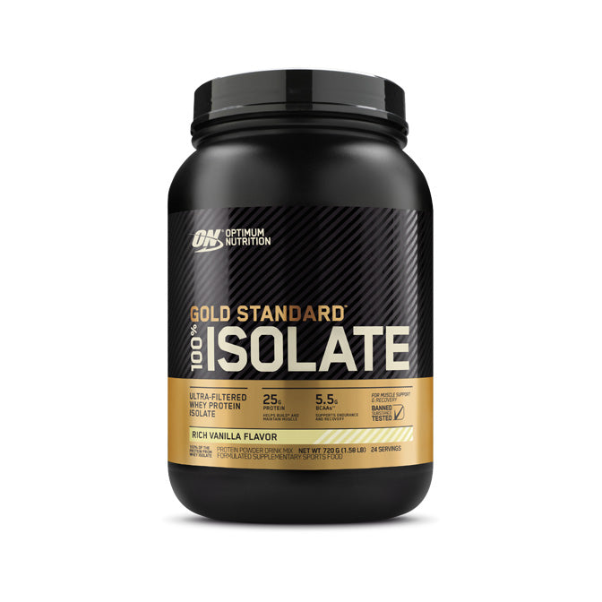 Optimum Nutrition Gold Standard 100% Isolate 24 servings 720g (1.58lb) - Rich Vanilla Flavour