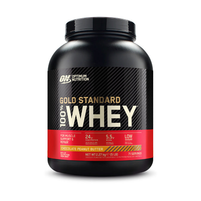 Optimum Nutrition Gold Standard 100% Whey 71 servings 2.27kg (5lb) - Chocolate Peanut Butter Flavour
