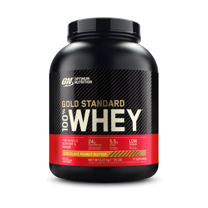 Optimum Nutrition Gold Standard 100% Whey 71 servings 2.27kg (5lb) - Chocolate Peanut Butter Flavour
