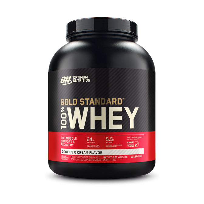 Optimum Nutrition Gold Standard 100% Whey 68 servings 2.27kg (5lb) - Cookies & Cream flavour