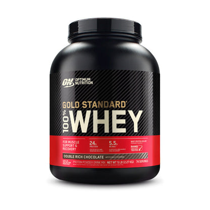 Optimum Nutrition Gold Standard 100% Whey 74 servings 2.27kg (5lb) - Double Rich Chocolate Flavour