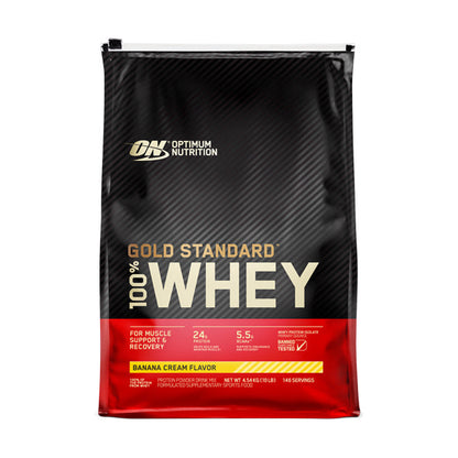Optimum Nutrition Gold Standard 100% Whey 145 servings 4.54kg 10lb - Banana Cream Flavour