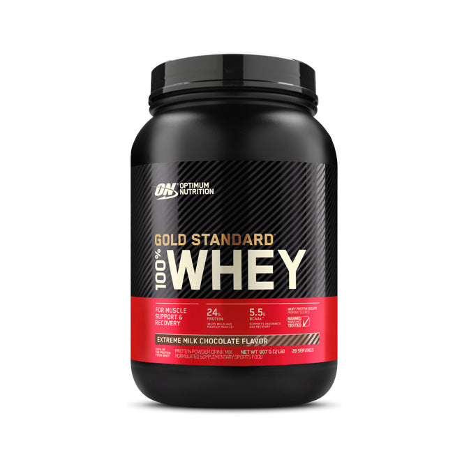Optimum Nutrition Gold Standard 100% Whey Protein 29 servings 907g 2lb - Extreme Milk Chocolate Flavour