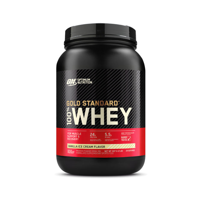 Optimum Nutrition Gold Standard 100% Whey Protein 29 servings 907g 2lb - Vanilla Ice Cream Flavour