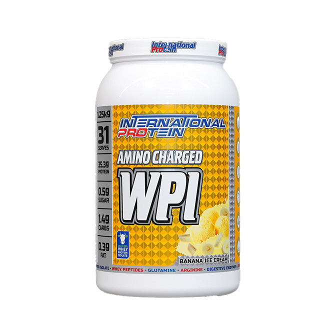 International Protein Amino Charge WPI 31 serves 1.25kg Banana Ice Cream Flavour