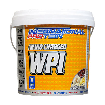 International Protein Amino Charged WPI 75 serves 3kg Multi Flavour Pack