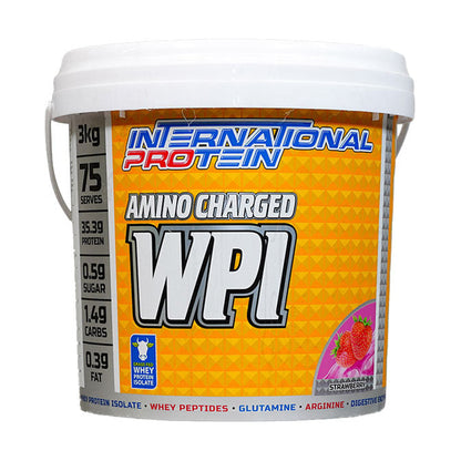 International Protein Amino Charged WPI 75 serves 3kg Strawberry Flavour