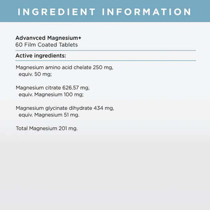 JSHealth Advanced Magnesium 60 Tablets Ingredients