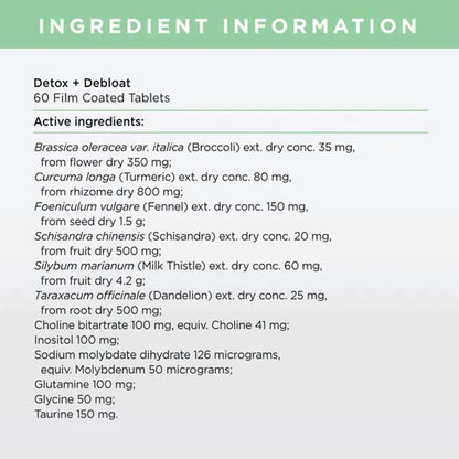 JSHealth Detox Debloat 60 Tablets ingredients