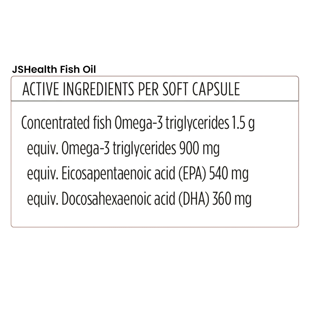 JSHealth fish oil + triple strength fish oil soft capsules Active Ingredients per Capsule
