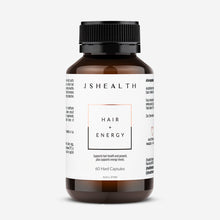 JSHealth Hair + Energy 60 hard capsules grey background