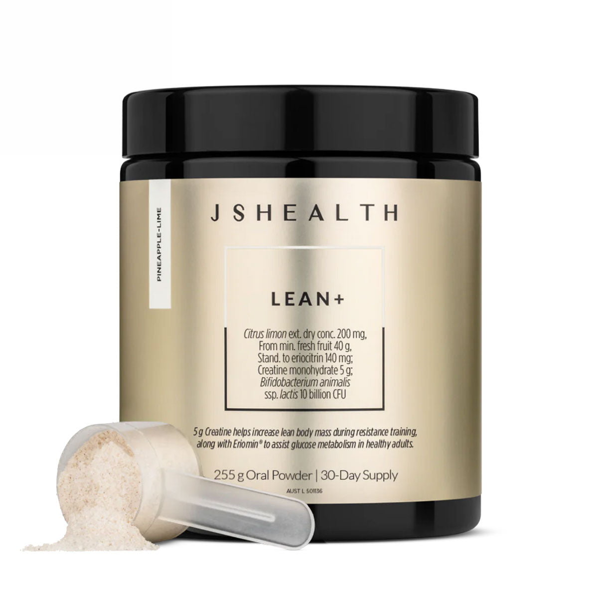 JSHealth Lean+ 255g 30 serve powder pineapple lime flavour
