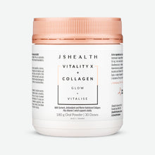 JSHealth Vitality X + Collagen 180g powder 30 doses grey background