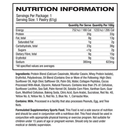Legendary Foods Protein Pastry Nutrition Information and Ingredients
