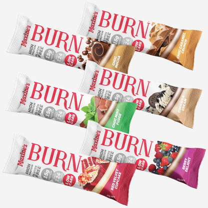 Maxines Burn Bar Trial Pack 6 flavours 40g per bar - HERO