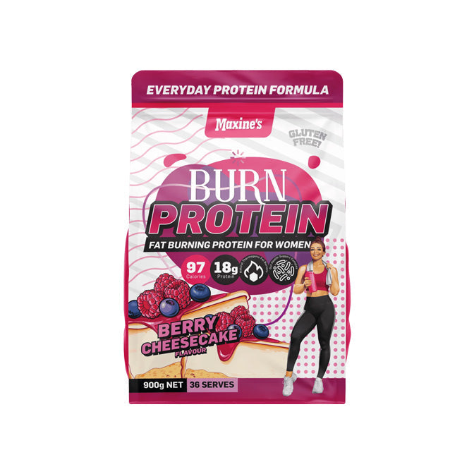 Maxine Burn Protein 900g 36 serves Berry Cheesecake flavour