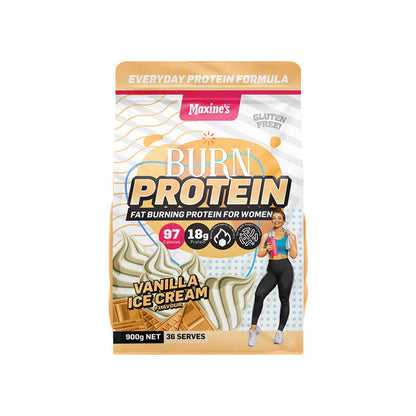 Maxine Burn Protein 900g 36 serves Vanilla Ice Cream flavour