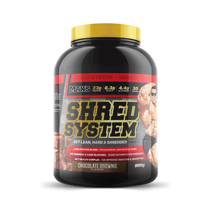 Max's Shred System Whey Protein 900g Chocolate Brownie Flavour
