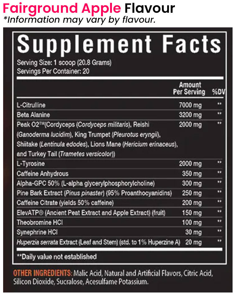 Merica Labs - Castle Bravo - Fairground Apple nutrition information and ingredients 