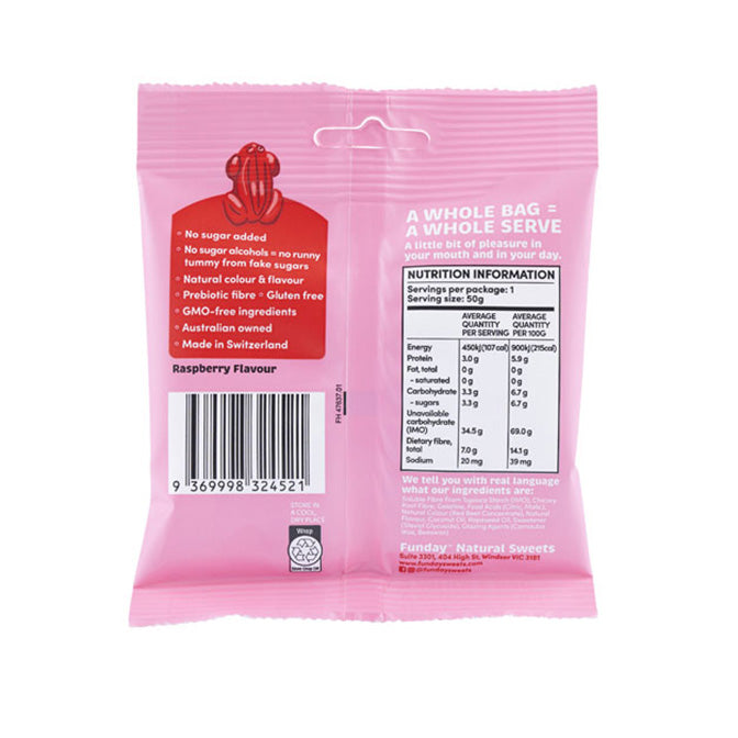 Funday Natural Sweets red frogs back packet