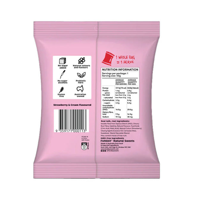 Funday Natural Sweets Six Strawberries and Cream back packet
