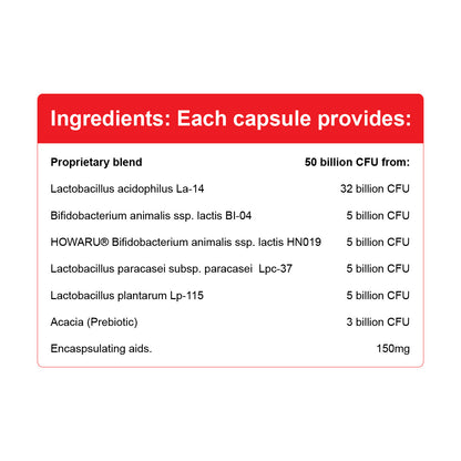 NutraLife ProBiotica High Potency Capsules Nutrition Information