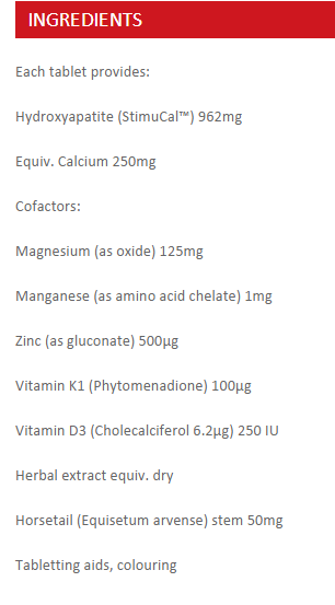 NutraLife - Super Calcium Complete Gold - 120 tablets Ingredients List