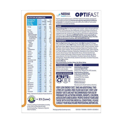 Optifast Bar - VLCD 6 Bars Cappuccino Nutrition Information