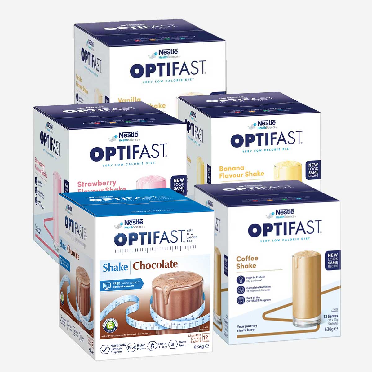 Optifast very low calorie diet shake 12 serves 5 flavours