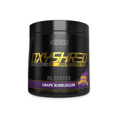 EHP Labs Oxyshred Hardcore Ultra Concentration 40 serves grape bubblegum flavour