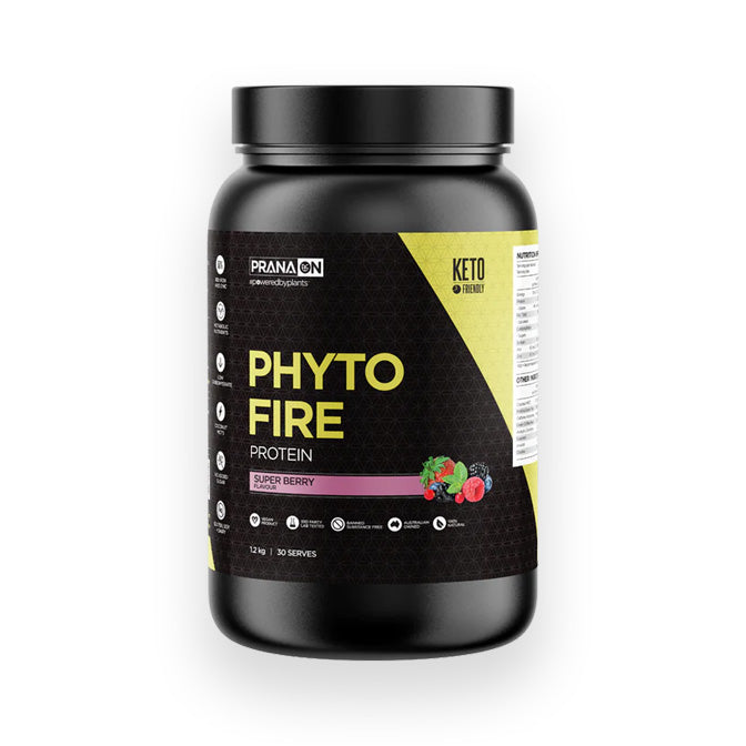 Prana ON Phyto Fire Protein 30 serves 1.2kg Super Berry Flavour