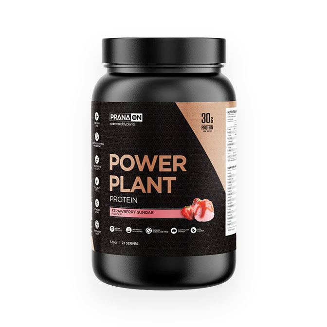 Prana ON Plant Power Protein 27 serves 1.2kg Strawberry Sundae Flavour