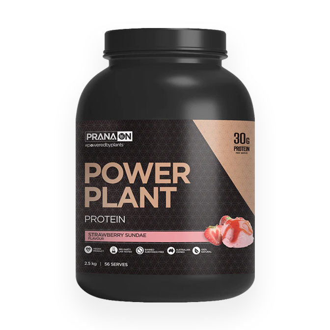 Prana ON Plant Power Protein 56 serves 2.5kg Strawberry Sundae Flavour