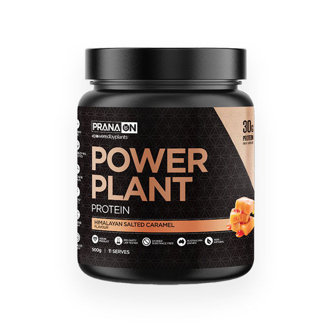 Prana ON Plant Power Protein 11 serves 500g Himalayan Salted Caramel Flavour