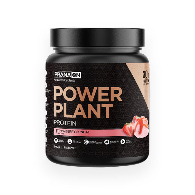 Prana ON Plant Power Protein 11 serves 500g Strawberry Sundae Flavour