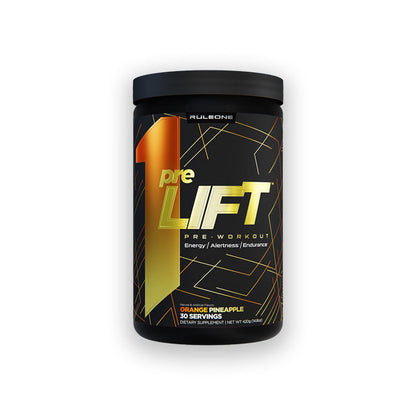 Rule 1 Pre Lift Pre Workout 30 servings 420g Orange Pineapple Flavour