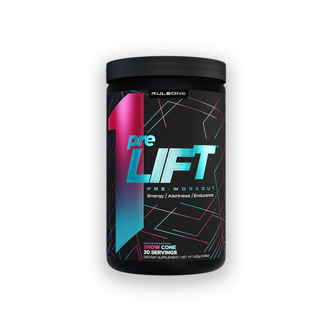 Rule 1 Pre Lift Pre Workout 30 servings 420g Snow Cone Flavour