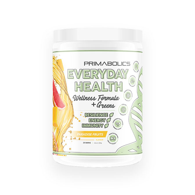 Primabolics Everyday Health Wellness formula + greens 360g 25 serve paradise fruits Flavour