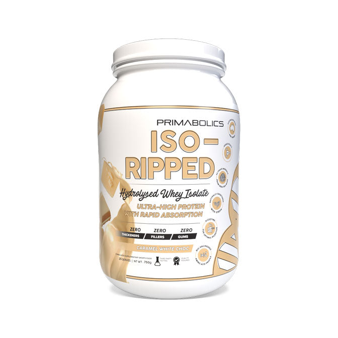 Primabolics Iso-Ripped Whey Protein Isolate 25 serves 750g Caramel White Choc Flavour
