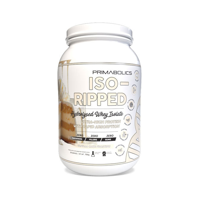 Primabolics Iso-Ripped Whey Protein Isolate 25 serves 750g Vanilla Cake Frosting Flavour