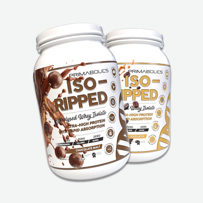 Primabolics Iso-Ripped Whey Protein Isolate 25 serves 750g Chocolate Malt and Iced Latte Flavours