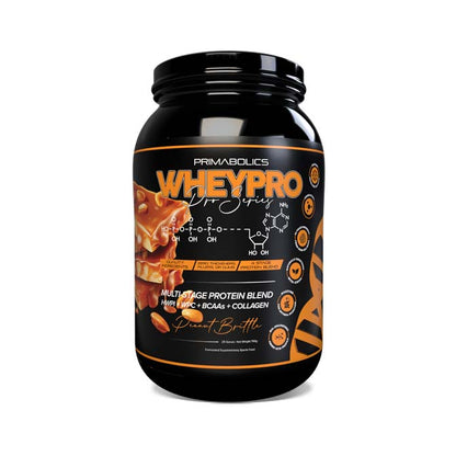 Primabolics Whey Pro Protein Powder 25 serves 750g Peanut Brittle flavour