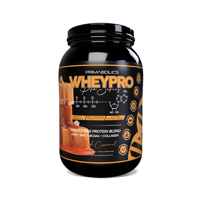 Primabolics Whey Pro Protein Powder 25 serves 750g Salted Caramel flavour