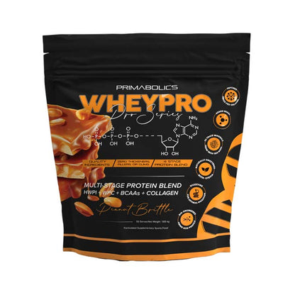 Primabolics Whey Pro Protein Powder 55 serves 1.65kg Peanut Brittle flavour