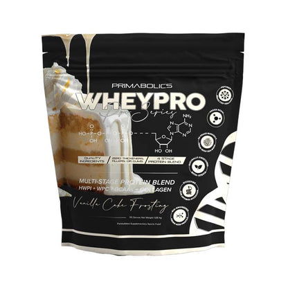 Primabolics Whey Pro Protein Powder 55 serves 1.65kg Vanilla Cake Frosting flavour